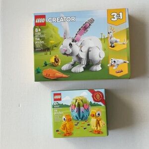 Lego 31133 White Rabbit 3-in-1 and 40527 Easter Egg and Chicks, 2 set bundle
